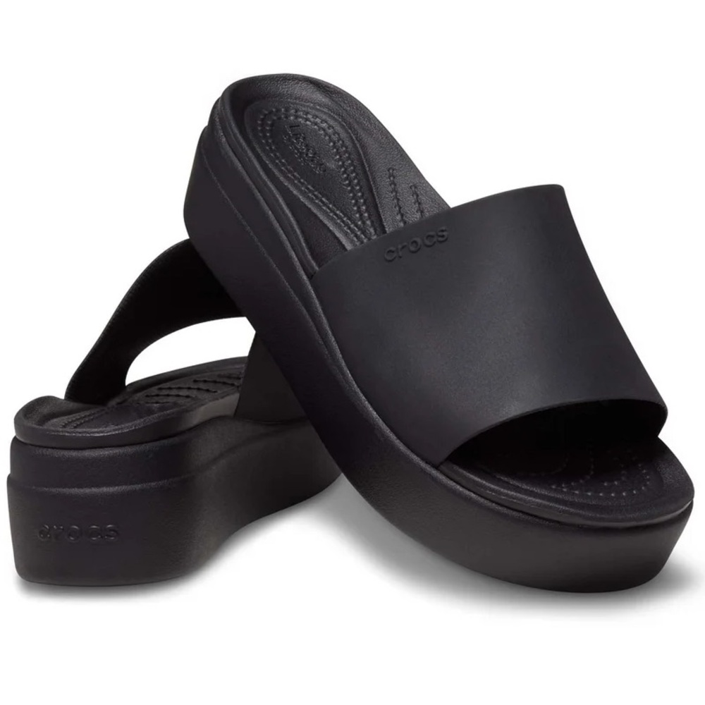 CROCS Women's Black Platform Slide Sandals